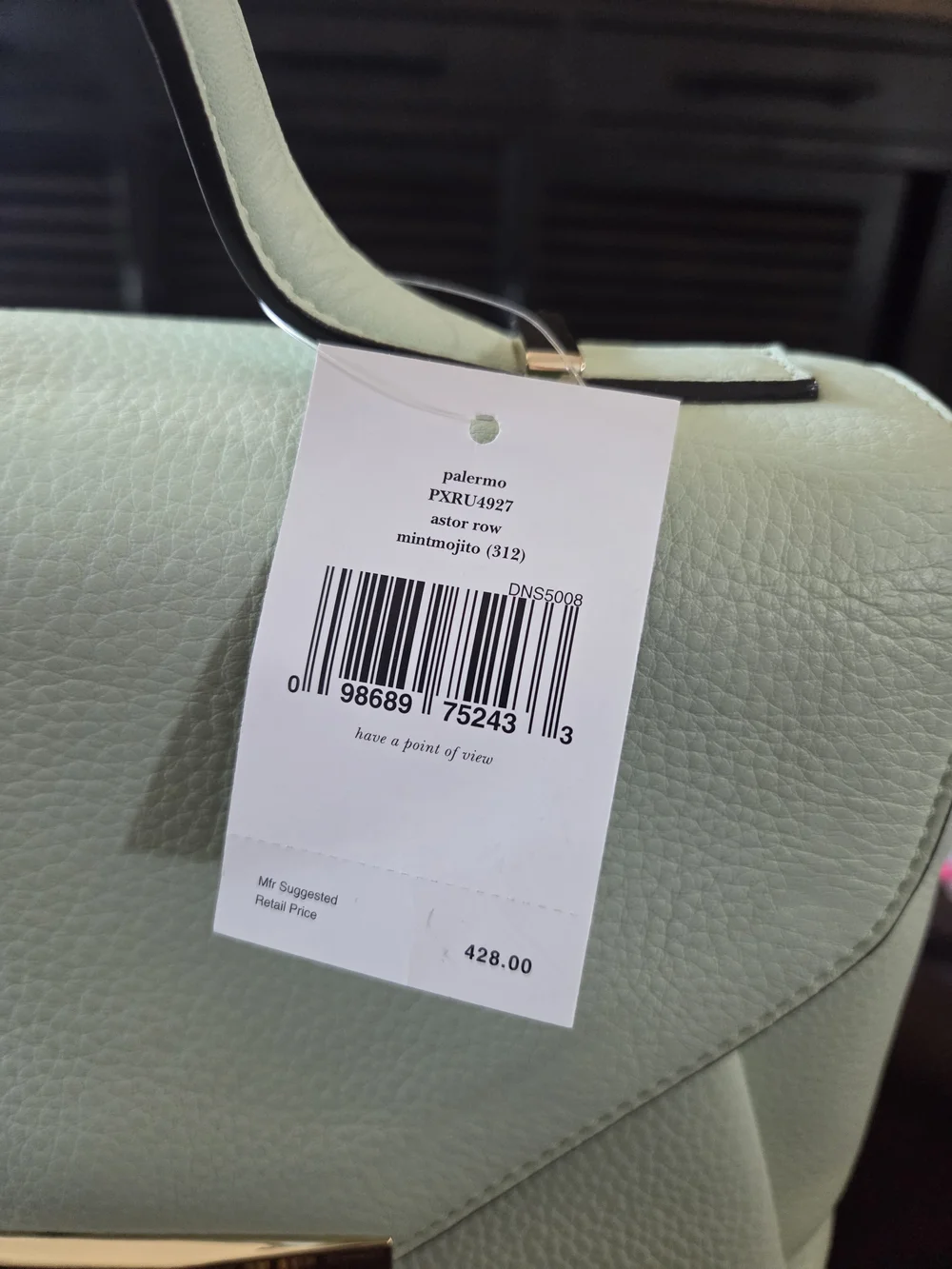 Kate Spade Astor Row Palermo Leather Satchel Crossbody Mint Mojito